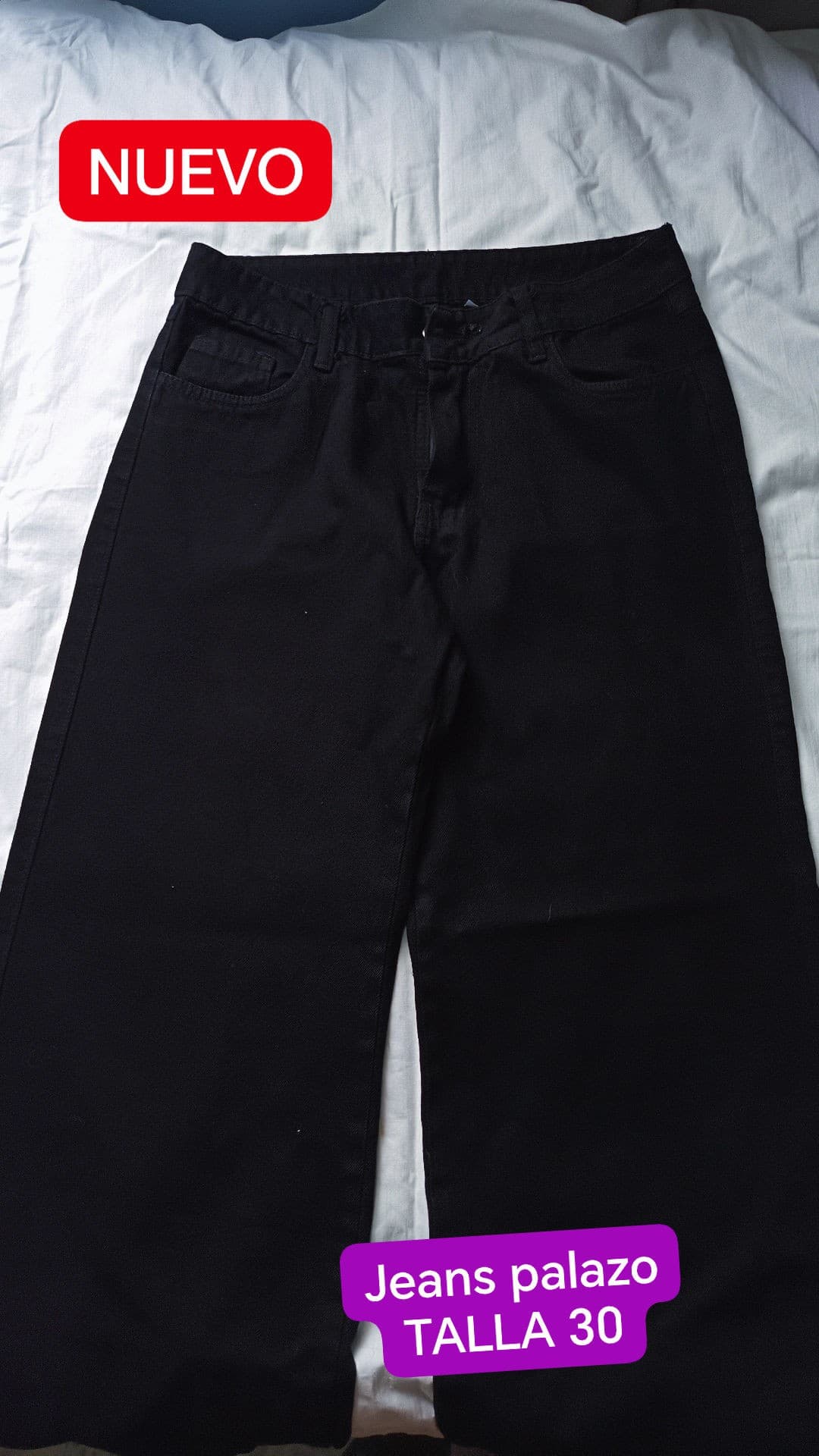 Jeans palazo negros talla 30